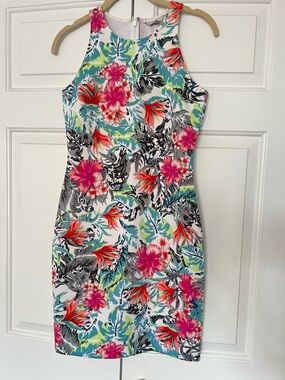 Guess Jungle Flora Sleeveless Racerback Scuba Mini Dress, Size Small, NWOT